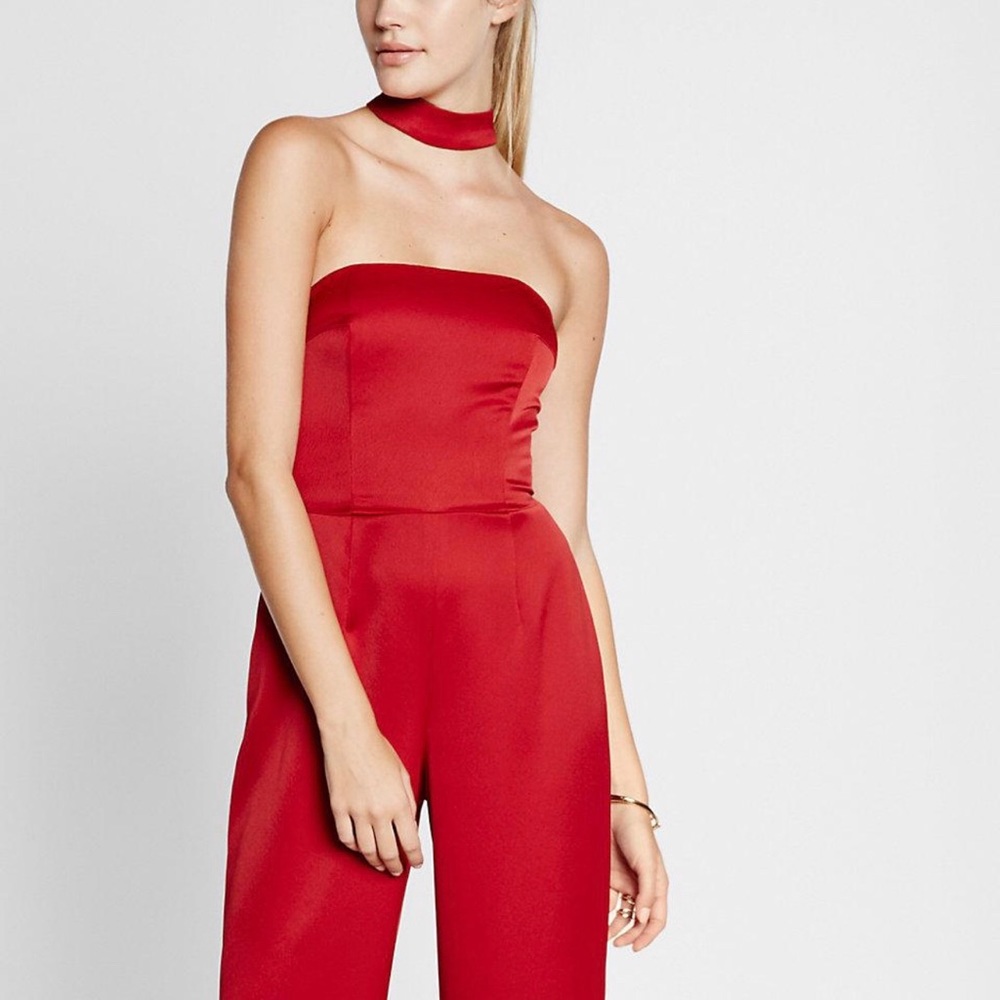 Express Strapless Choker Jumpsuit